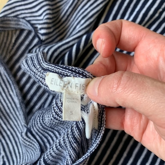 Eileen Fisher Striped Linen Knit Blouse Top small - Picture 4 of 6